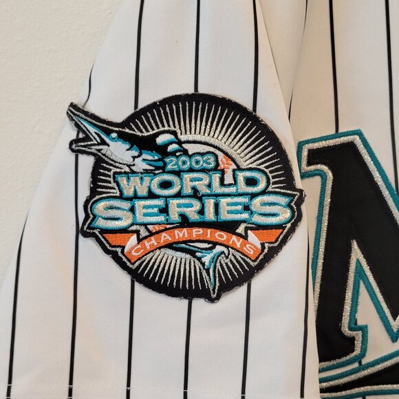 Vintage Fla Marlins JOSH BECKETT 2003 World Series 100th Anniv. Russell Jersey - Picture 3 of 11